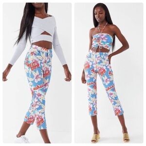 Urban Outfitters | Miami Beach Tropical Print High-Rise Trina Cropped Pant | 27